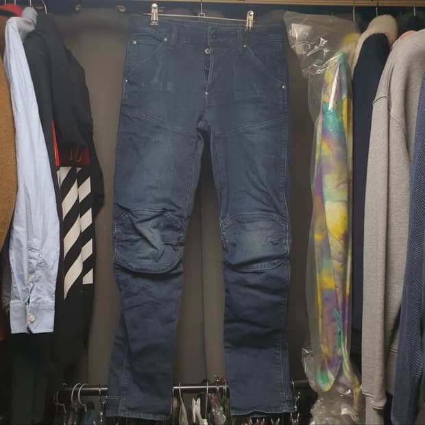 지스타 로우 무릎패치 데님팬츠