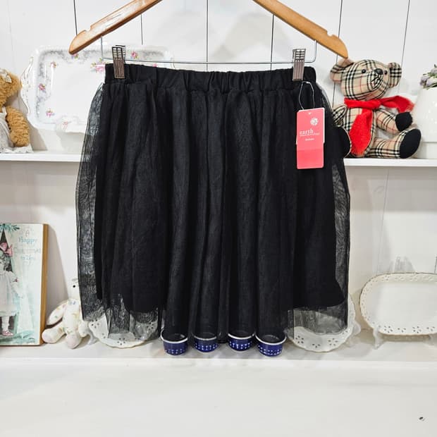 블랙 튤 스커트