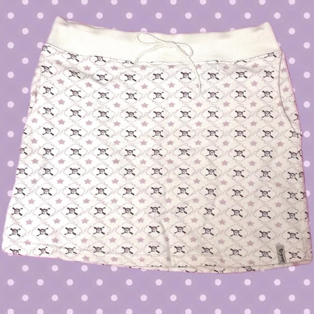 빈티지 스컬 패턴 스커트