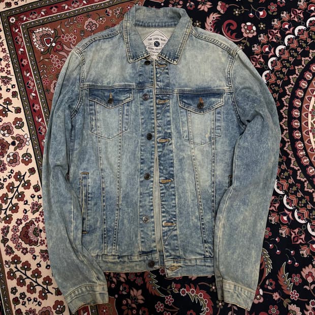 자라 맨 워싱 데님 트러커 자켓 M