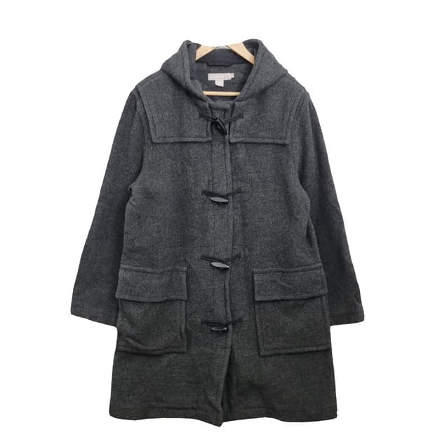 제이크루 그레이 후드 더플 코트