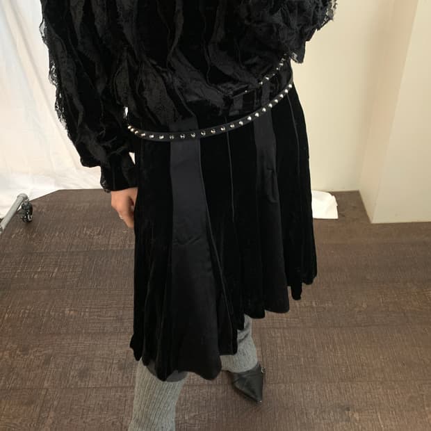 (IZZAT BABA) 빈티지 벨벳 스커트