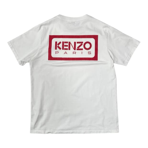 겐조 KENZO 화이트 로고자수 백프린팅 반팔 티셔츠 XL