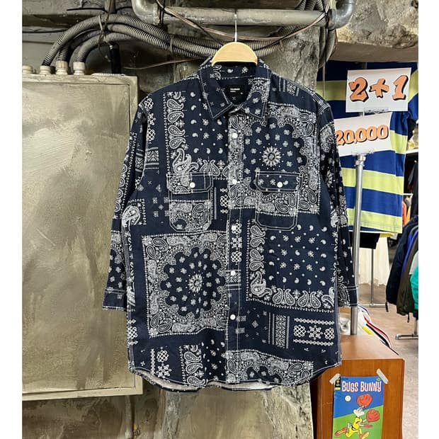 에드윈 페이즐리 셔츠 네이비 XL #csz3806