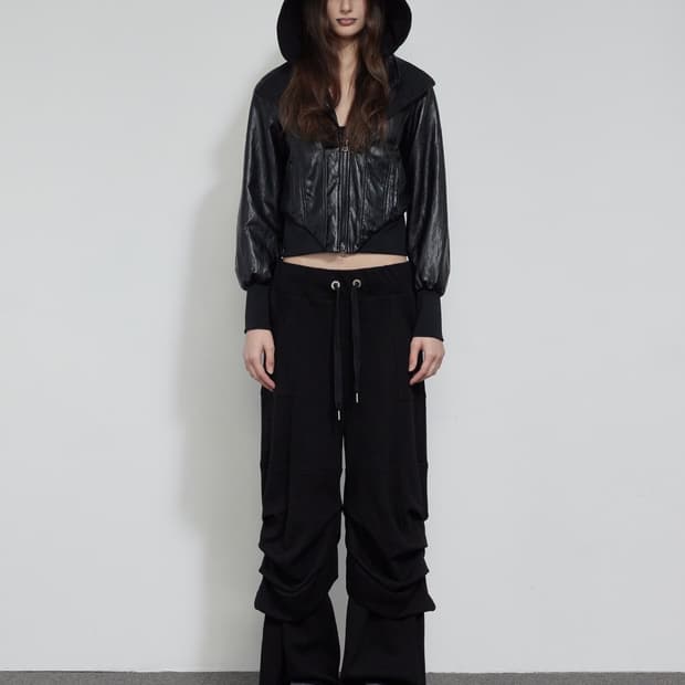 보헤미안서울 레이어드 후디 레더 자켓  HOODIE LEATHER