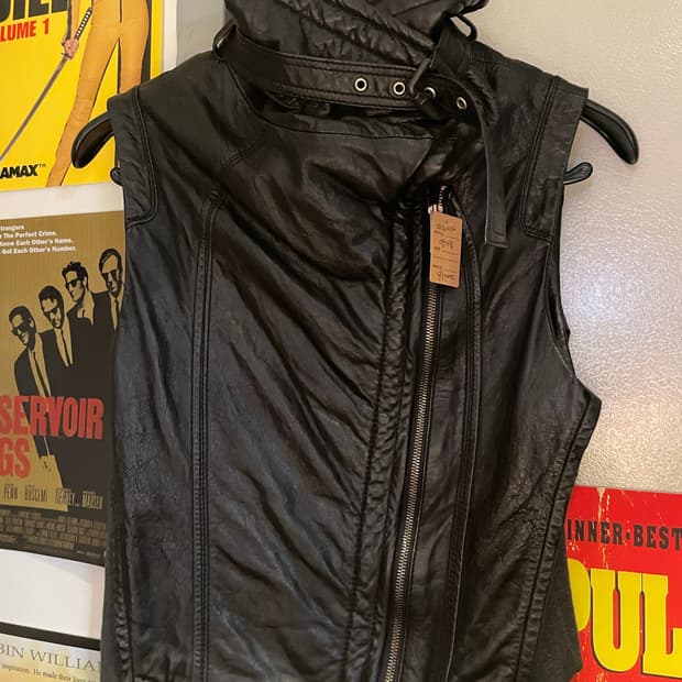 마르시아 빈티지 양가죽 레더 베스트