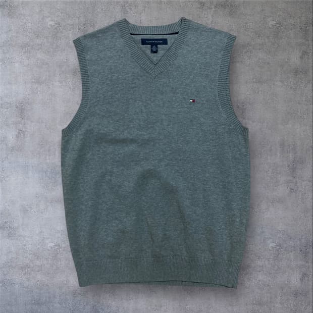 타미힐피거 스몰 로고 그래이 미니멀 베스트