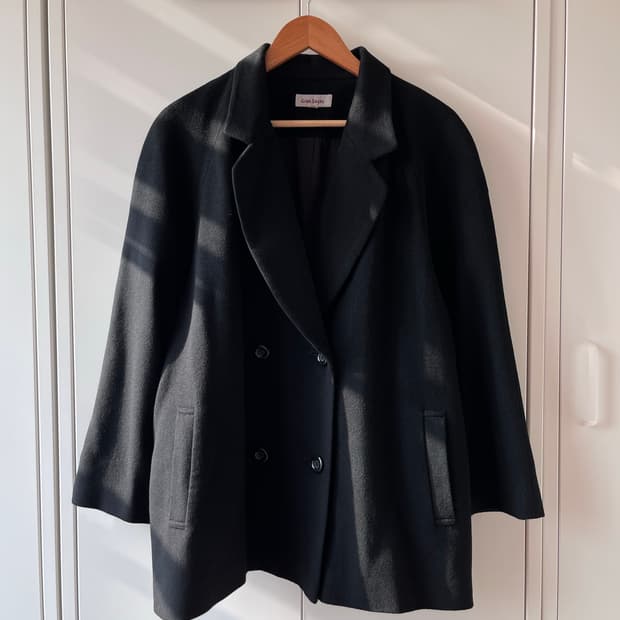 Gran sasso 그랑사쏘 오버핏 더블버튼 울 롱코트