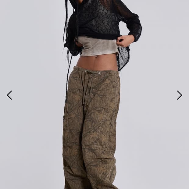Jaded London Forest Camo Parachute Pants