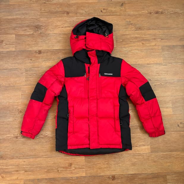 컨버스 다운 패딩 점퍼 S 90 후드 탈부착 올스타