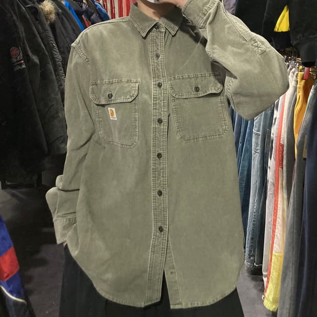 [IM]칼하트 코듀로이 워크셔츠 올리브그린
