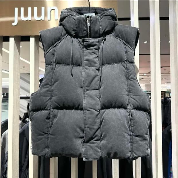 준지 오버사이즈 데님 패딩 베스트 새상품