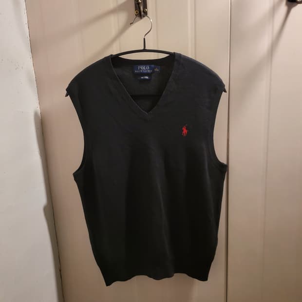 폴로 랄프로렌 블랙 니트 조끼