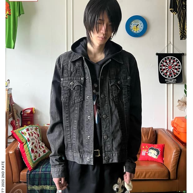 90-00s True Religion Black Denim Trucker