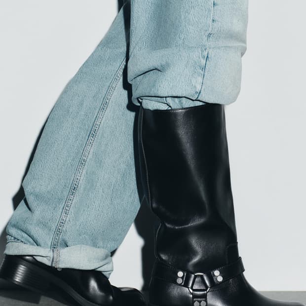Zara 자라 블랙 버클 바이커 롱 부츠 슈즈