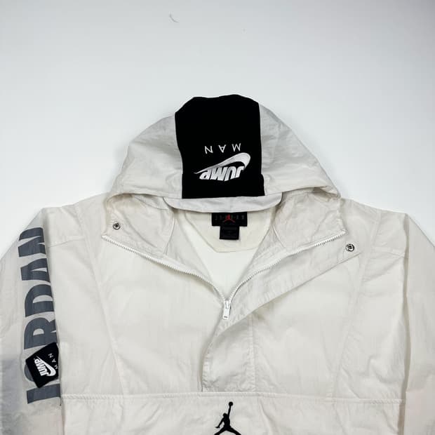 조던 점프맨 아노락 화이트 바람막이 웜업 (XL)