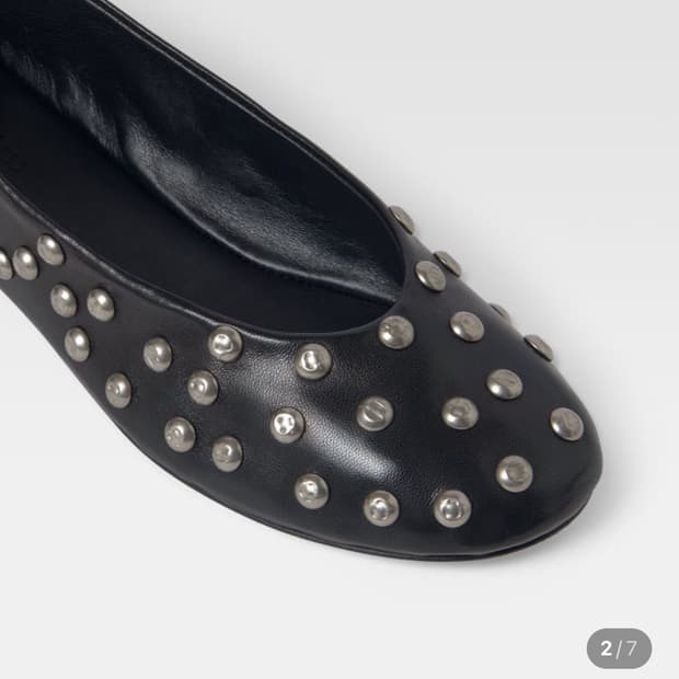 ((구해요)) 기마구아스 스터드 발레리나 플랫 슈즈