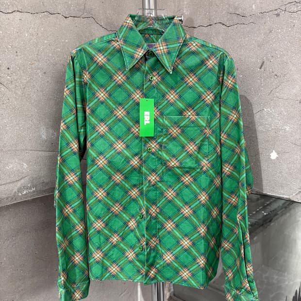 ERL Plaid check Corduory Shirt