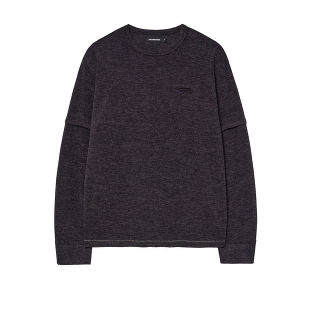 해칭룸-Layer Cuffs Tee Dark Purple