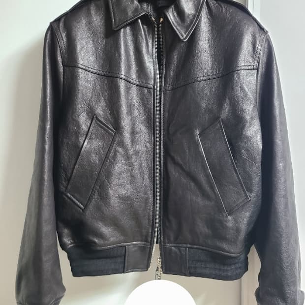 DNSR 람포 베지터블 램스킨 블루종 가죽 블랙 L사이즈