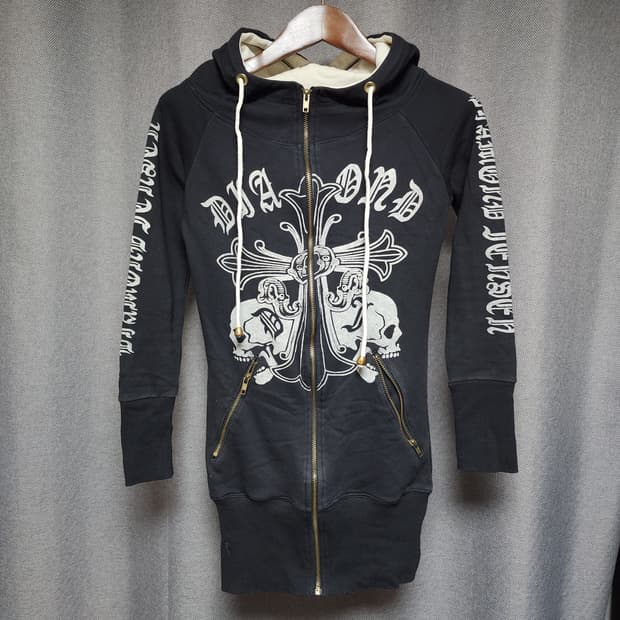 DIA Y2k Punk 다이아 락시크 스컬 롱 후드집업