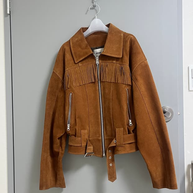 노앙 브라운 스웨이드 웨스턴 프린지 자켓