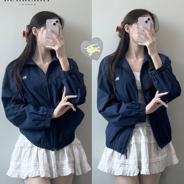 버버리 블루종 자켓
