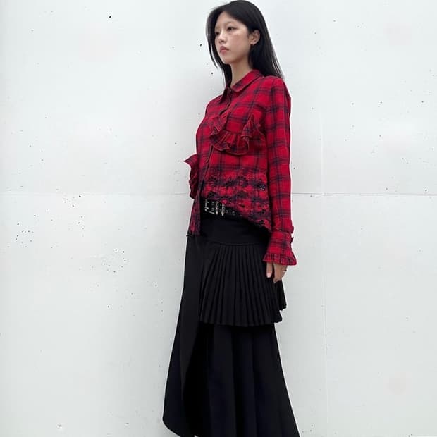 O'2nd chcek ruffle shirt / red