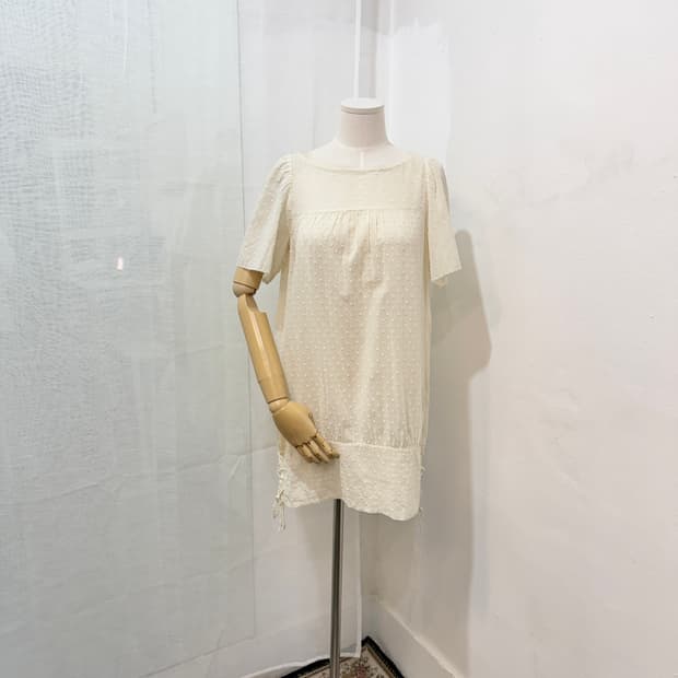 일본빈티지 도트레이어드 블라우스 도트자수 3501