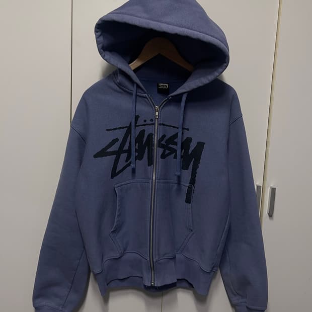 스투시 후드 집업 블루 S