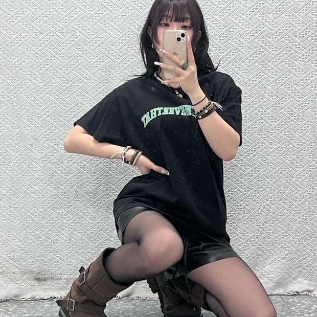 디스이즈네버댓 빈티지 스트릿 펑크 키치로고 반팔티 M C11382