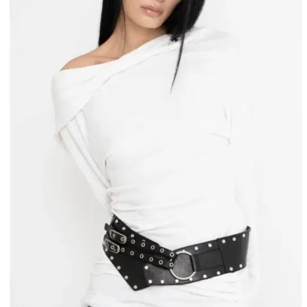 텍있는새상품)2000아카이브스 DOUBLE STRAP STUD BELT