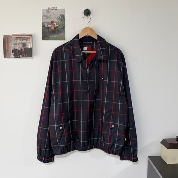 [L] 90s 타미힐피거 하프집업 해링턴자켓