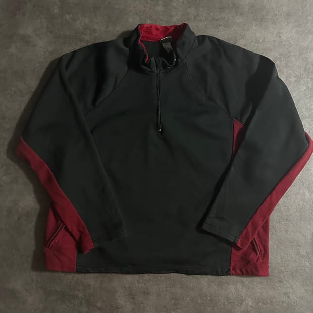 00s 챔피온 블랙 레드 반집업 티셔츠