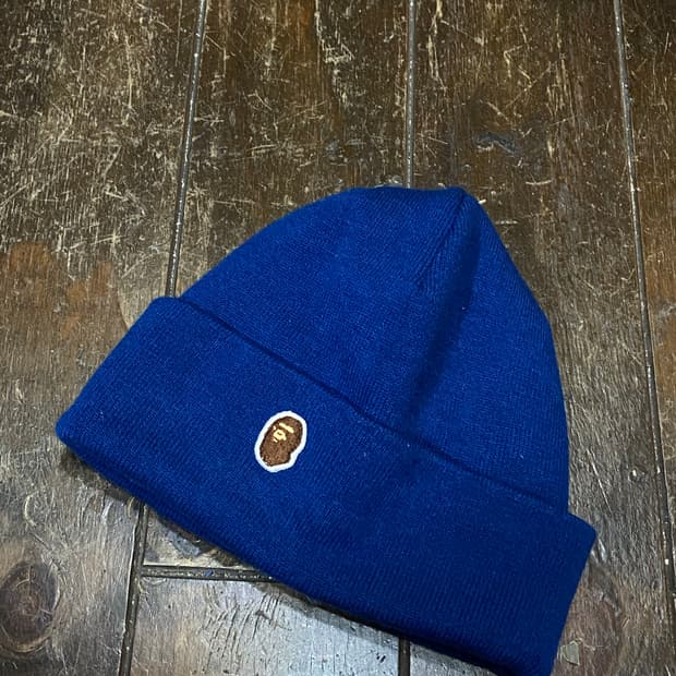BAPE 베이프 블루 포인트 비니