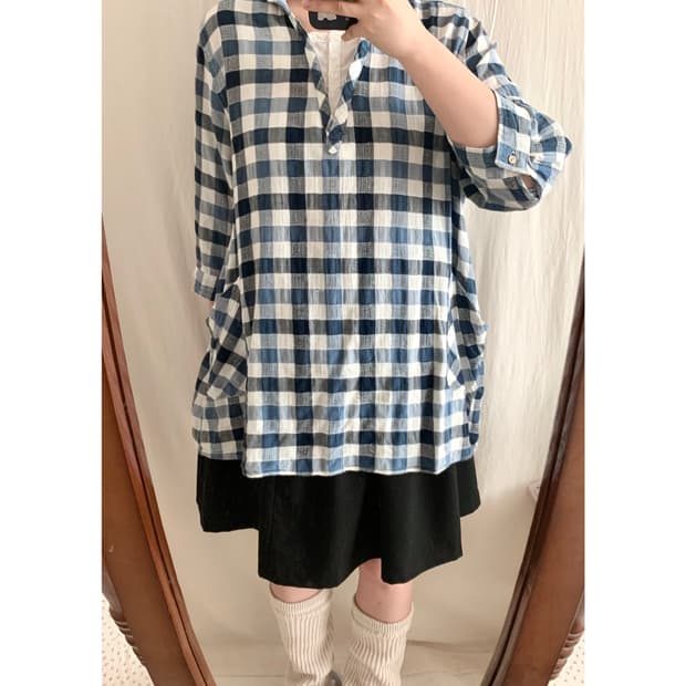 Cest Bien ! Vous 체크 둥카 레이스 셔츠