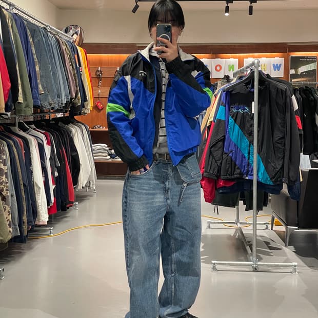 90s 빈티지 올드스쿨 바람막이 자켓