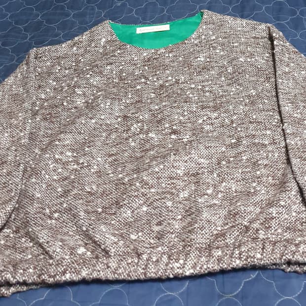 에잇세컨즈 트위드 모직 맨투맨 브라운 (S)