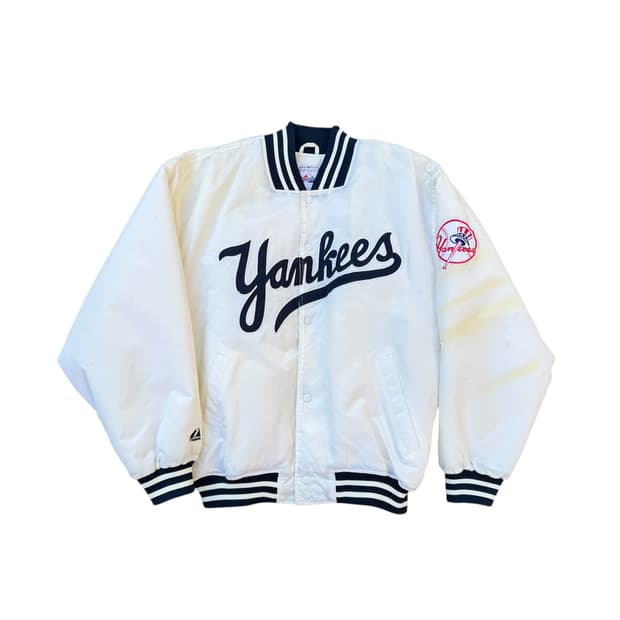 빈티지 90s 마제스틱 뉴욕 양키스 화이트 자켓