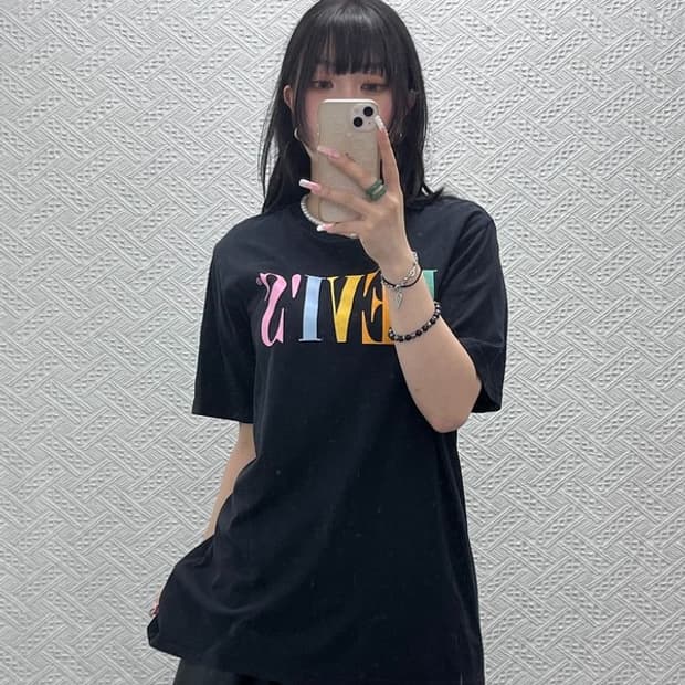 리바이스 레트로 키치 멀티컬러 레터링로고 반팔티 L C12318