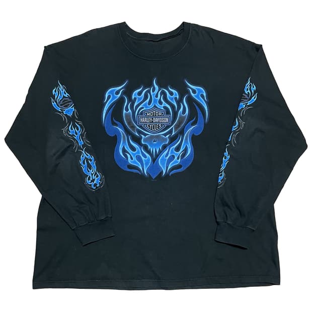 [2XL] 할리데이비슨 2004 블루 플레임 롱슬리브