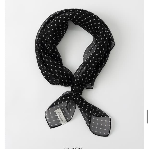 타티아나 미미 도트 스퀘어 실크 스카프(black)