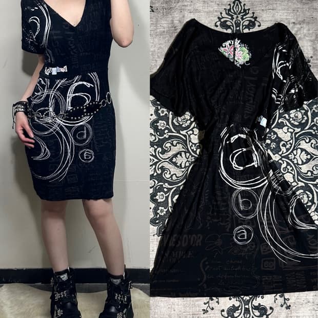 Desigual oriental v-neck one-piece