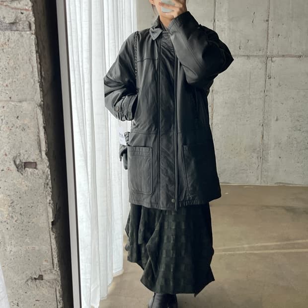 90s genuine lambskin 양가죽 미디 자켓