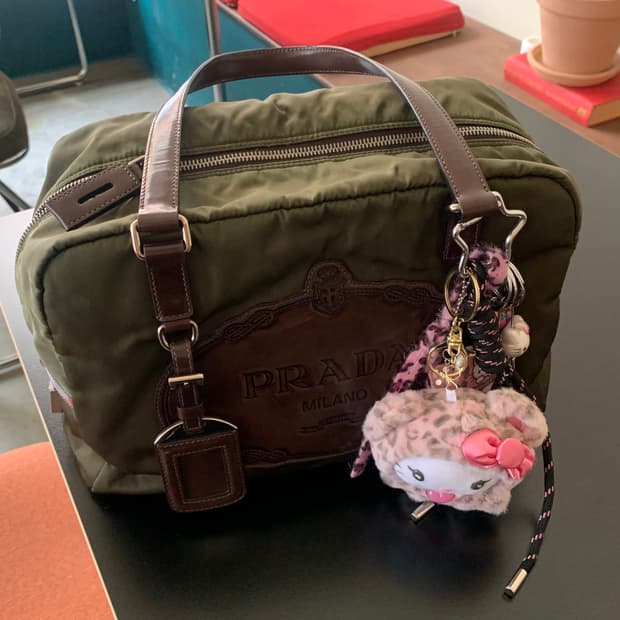 프라다 테수토 나일론 보스턴 백