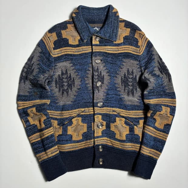 Celio 에스닉 인디고 숄카라 니트 가디건 R3278