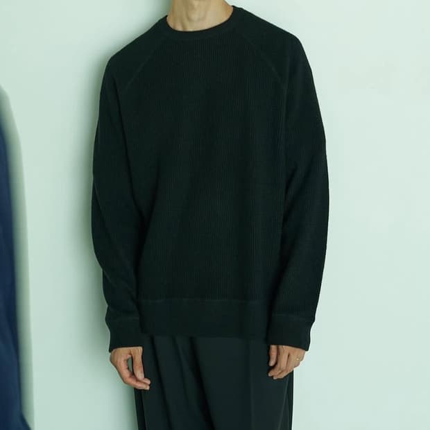 Bodhi graphpaper 캐시미어 와플 스웨터 네이비