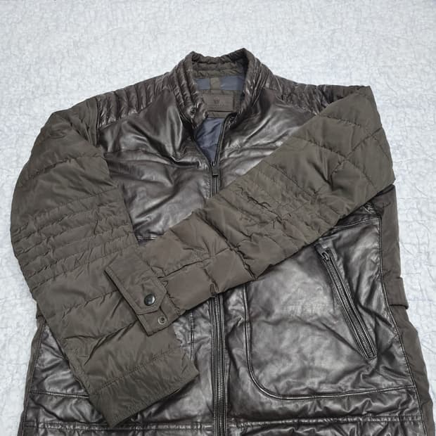 마시모두띠 가죽 배색 다운 패딩 L사이즈