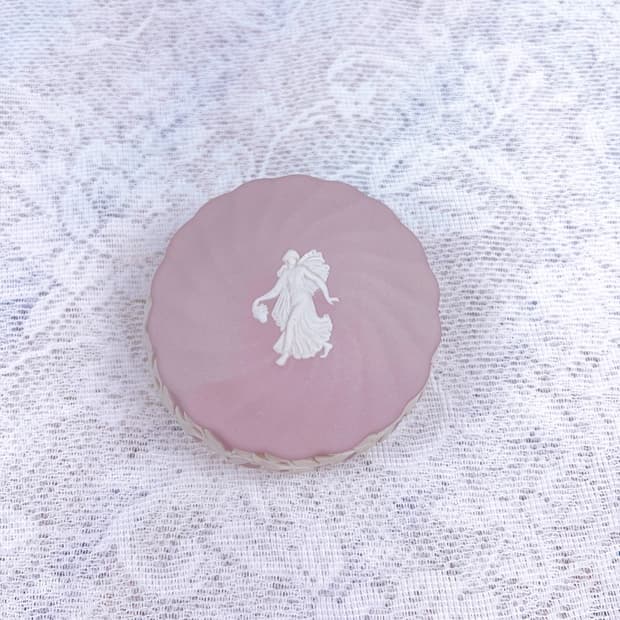 [영국엔틱] 웨지우드 제스퍼웨어 댄싱아워 원형 트링킷박스 보석함_라일락
