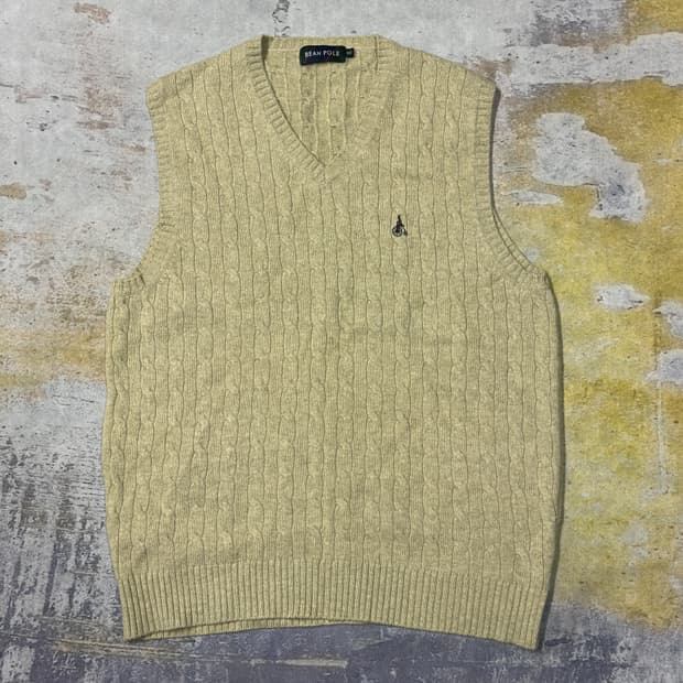 빈폴 꽈배기 니트 베스트 100